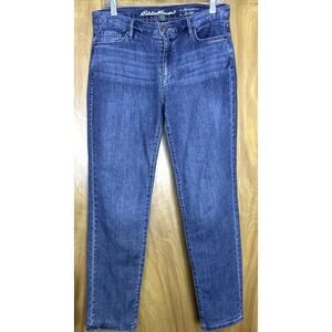 Eddie Bauer Sz 4 Flannel Lined 5 pocket Whiskered Straight Boyfrnd Relxd Jeans